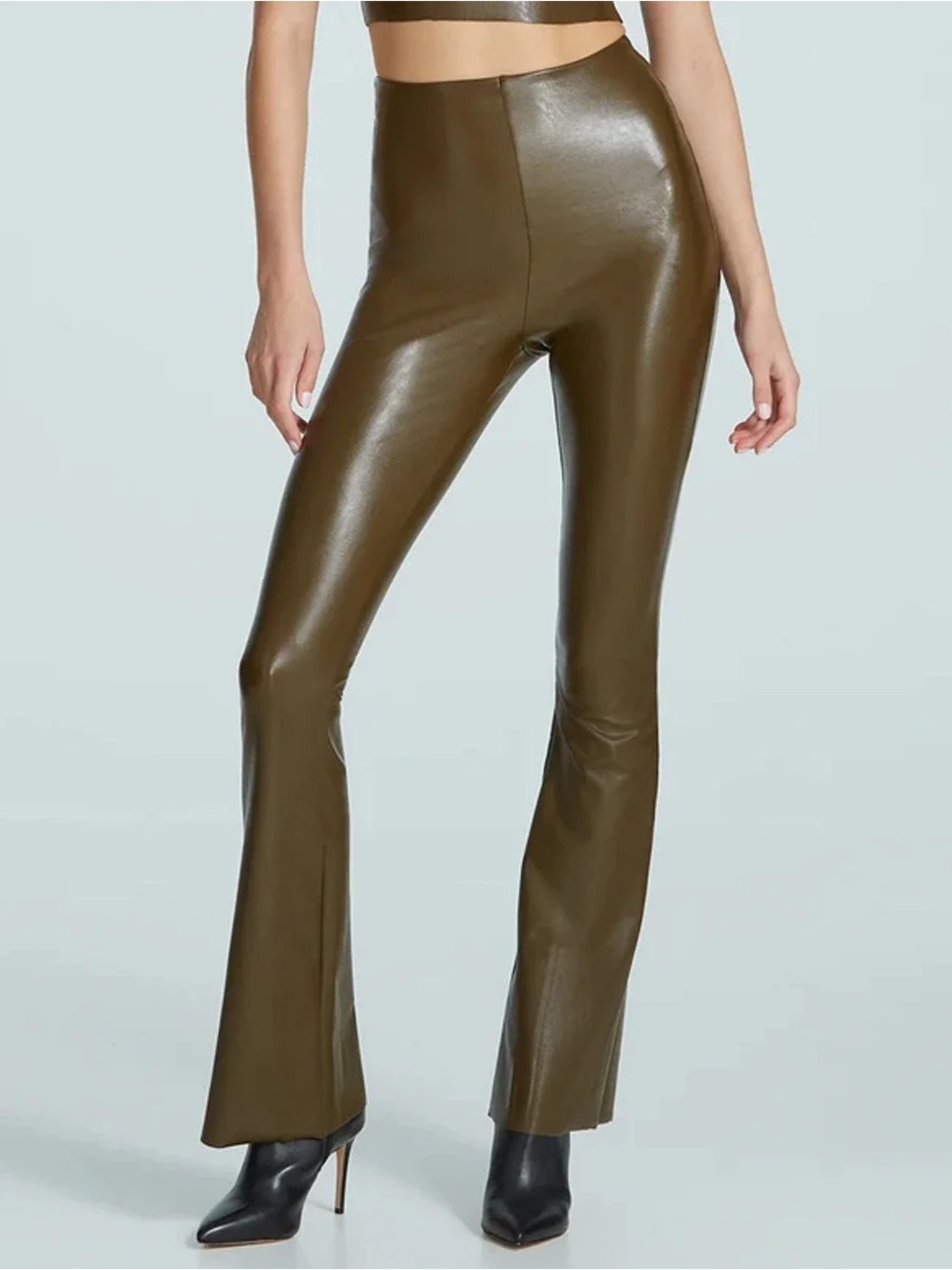 Commando Brown Faux-Leather Flare Pants